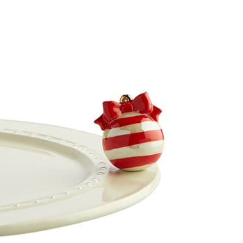 Nora Fleming Mini: Deck the Halls (Red Striped Ornament)